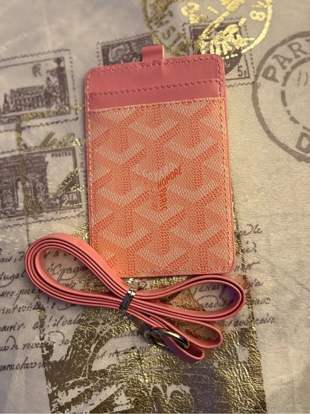 Pink Card ID Holder with Matching Lanyard